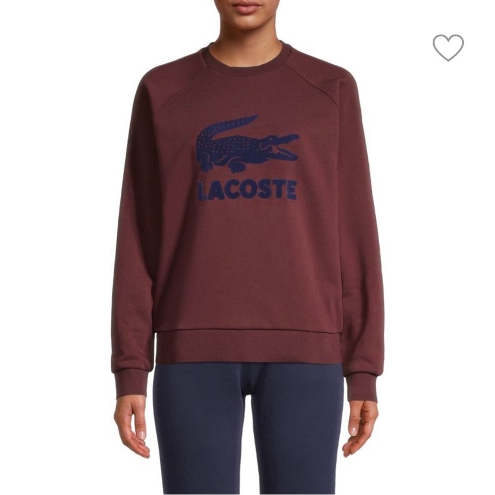 Lacoste Fuzzy Logo Crewneck Sweatshirt Size Medium